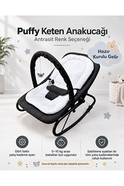 Shadow Size Puffy keten anakucağı - Hazır Kurulu Gelir- Sallanır - 4 Kademe -...