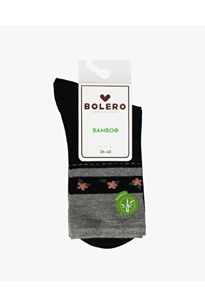 Bolero Women's Premium Seamless Bamboo Socks Konç Çember Black