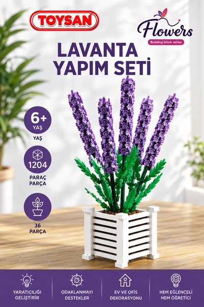 Toysan 1204 Pieces Block Lavender Flower Block Flower