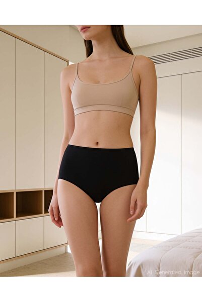 Bolero Kadın Bambu Yüksek Bel Slip Külot Siyah