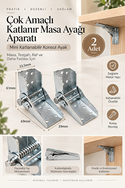 Şen Ticaret Çok Amaçlı Katlanır Masa Ayağı Aparatı-Mini Katlanabilir Konsol A...