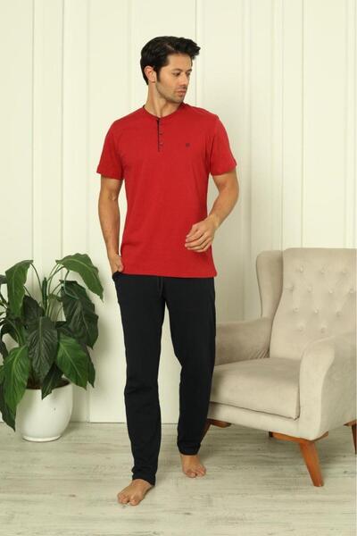 REN 100% Cotton Combed Cotton 3-Piece Men's Pajama Set, Short Sleeves, Pants ...
