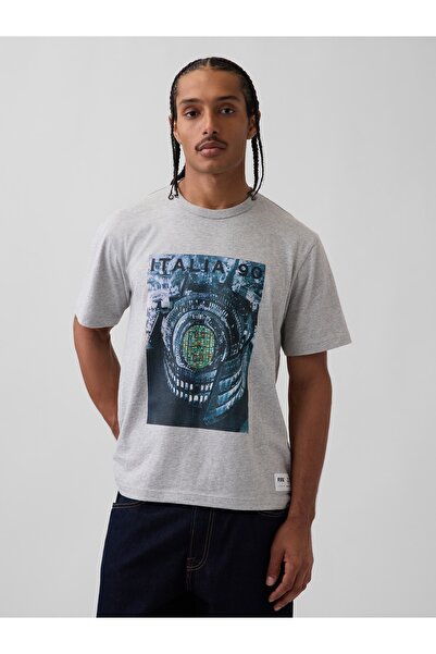 GAP Erkek Gri FIFA WORLD CUP™ Klasikleri Relaxed Grafik T-Shirt