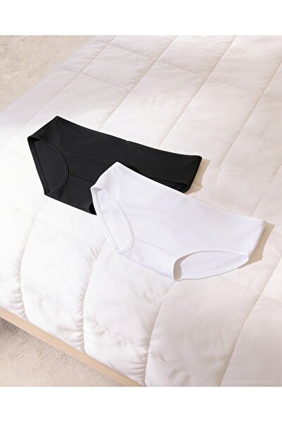 Bolero Women's Bamboo 2-Piece Hipster Panties Black White