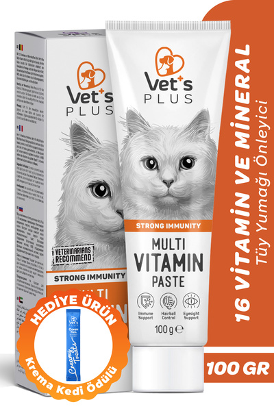 Vet's Plus Multivitamin Malt Macun 100gr (Tüy Yumağı Önleyici ve Multivitamin...