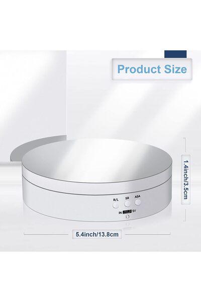 Choice3 WHITE Rotating Display Stand 360 Degree Motorized Turntable Stand wit...