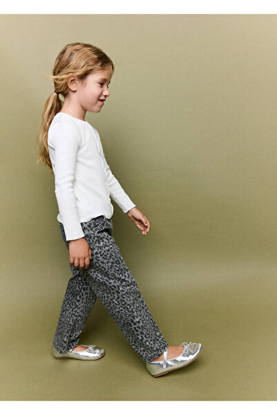 MANGO Baby Leopar desenli jean pantolon