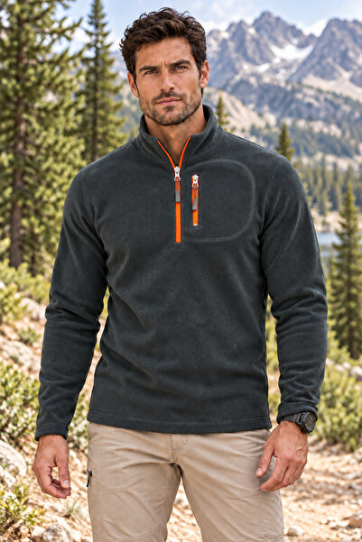 GENIUS STORE Erkek Polar Yarım Fermuarlı Polar Tactical Polar