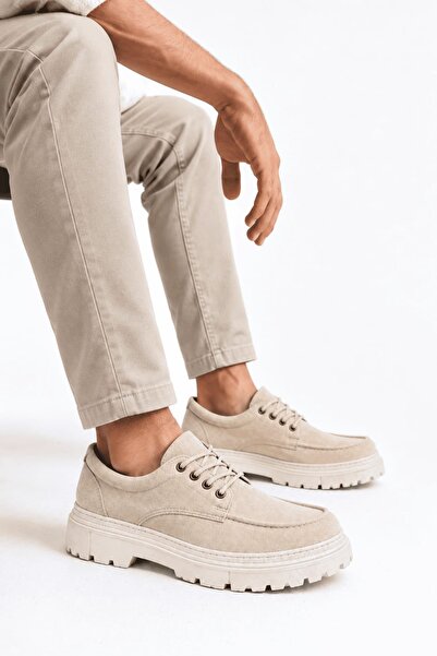 Zerenyus Zrj-t13 premium new lace-up suede men's daily classic shoe - beige
