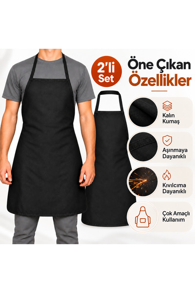 2 Adet Profesyonel Kaynakçı Önlüğü - Aşınmaya & Kıvılcıma Dayanıklı Çalışma Önlük Seti