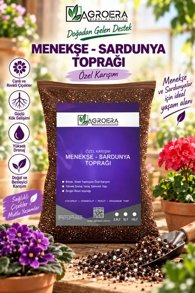 AGROERA Menekşe Ve Sardunya Toprağı Özel Karışım Afrika Menekşe Ve Sardunya T...