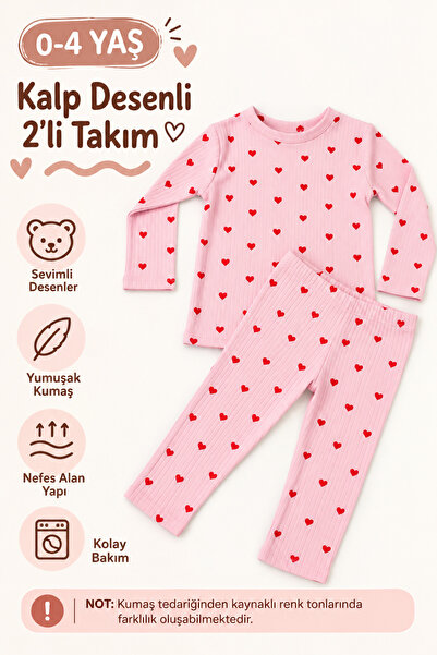 eymwes Kız Bebek Çocuk Leopar Desenli Esnek Kaşkorse Mevsimlik Pamuklu Takım