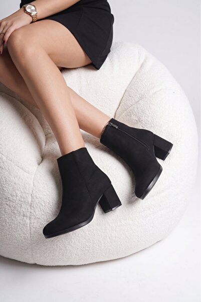 marina rosse Marina Rosse Women's Liva Black Suede Flat Heeled Short Boots