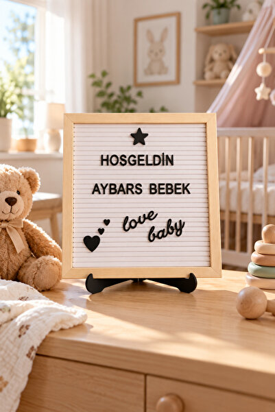 fikirstore Ahşap Çerçeveli Yazı Tahtası Mesaj Panosu Ve 148 Türkçe Karakterli...