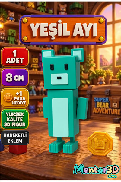 Mentor 3D Store Super Bear Adventure Baaren Yeşil Ayı ve Shicka Seti Süper Ay...