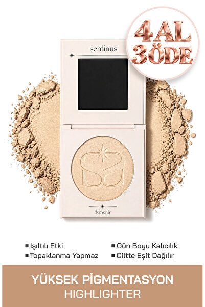 Sentinus Heavenly Highlighter | Şampanya Işıltılı Aydınlatıcı | Preslenmiş Pu...
