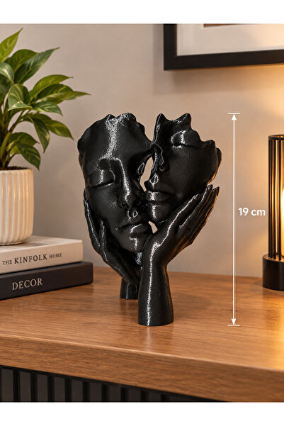 3dvan TASARIM Mat Siyah Soyut İnsan Yüzü Heykeli, Dekoratif Modern Biblo, Ev ...