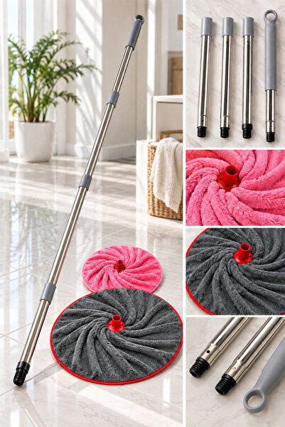 Fine Clean Mikrofiber Mop Sap Seti (1 Mega Mop , 1 Klasik Mop , 1 Sopa ) Yedek Paspas ucu