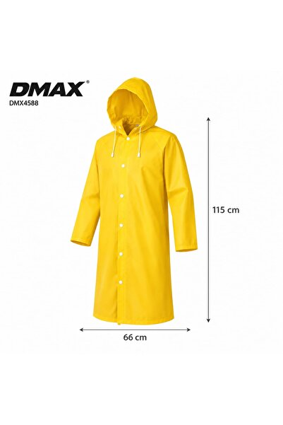 EMFİX 2’li Sarı Unisex Kapüşonlu Eva Yağmurluk Su Geçirmez Çıtçıtlı Cepli Uzu...