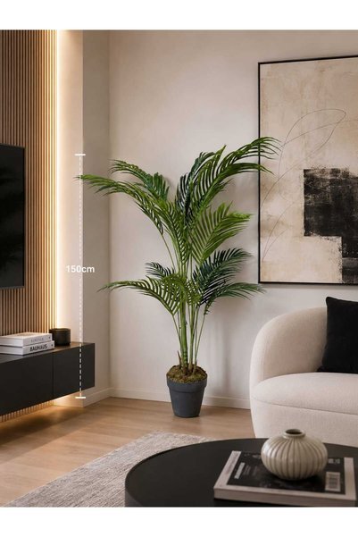 MAKİ DEKOR Yapay Lüks Areka 150 Cm Boyunda 13 Yapraklı İç Ve Dış Mekan Dekora...
