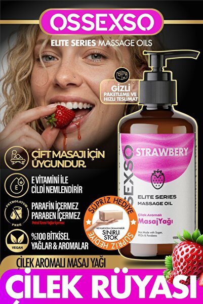 OSSEXSO Yenilebilir Doğal Çilekli Afro-Dizyak Etkili Aromaterapi Masaj Yağı 1...