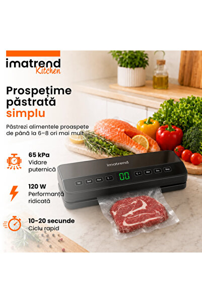 IMA TREND Aparat de vidare – 120W, 65kPa, 30cm, Include furtun, tăietor, pungi și rolă
