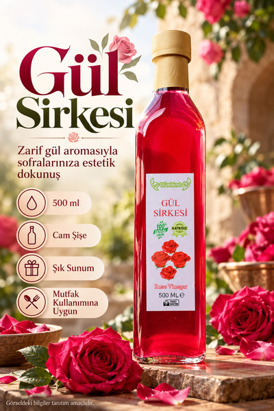 %100 Doğal Güllü elma sirkesi