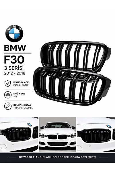 Genel Markalar BMW F30 M3 Ön Panjur Piano Black Çift Çizgi 2012-2018