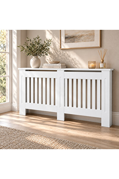 MAPROFI Masca pentru Calorifer MAPROFI, PREMIUM XL 162x82x21.5 cm, MDF Vopsit de 21 mm, Friendly pentru Casa Birou, Calitate Superioara, Alb lucios