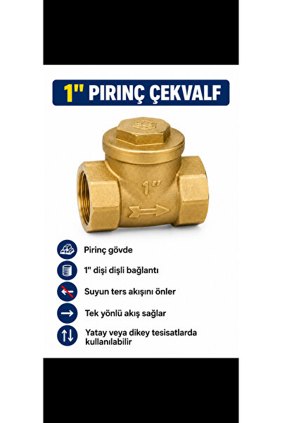 Genel Markalar 1” Pirinç Çekvalf (Yaylı Geri Akış Önleyici Vana)
