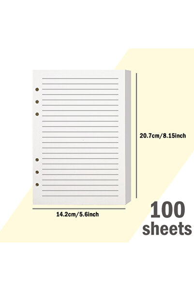 Choice White 100 Sheets of A5 Six-Hole Loose-Leaf Paper, Kraft Paper Color wi...