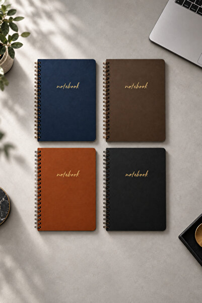 Printer X Studio 4’lü Premium A5 Spiralli Defter Seti – Çizgili & Kareli –Kar...