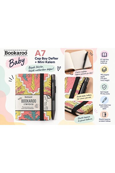 İF DEFTER-BOOKAROO A7PASTEL KOYU GRI DEFTER+KALEM PALMIYE