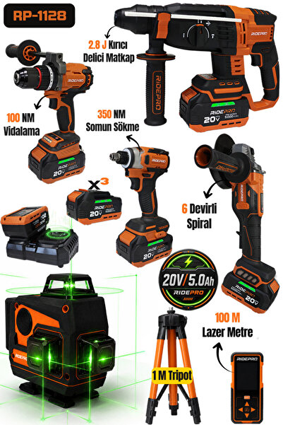 RİDEPRO 4’LÜ SET 350 NM’Lİ + 3’LÜ SET 16 YÖNLÜ LAZER VE LAZER METRE
