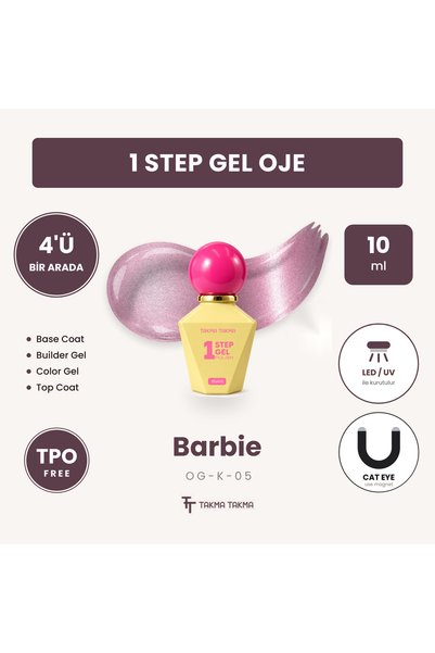 Takma Takma Kedi Gözü / Cat Eye4’ü 1 Arada Kalıcı Oje Açık Pembe UV ile Kurut...
