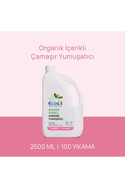 Ecos3 Organik İçerikli Çamaşır Yumuşatıcı, Vegan, Bitkisel, Extra Konsantre, ...
