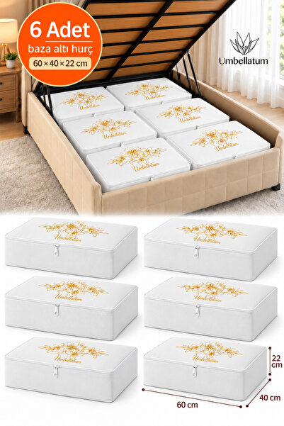 umbellatum Storage Under Base Organizer 6 Pieces Set White Color Large Size