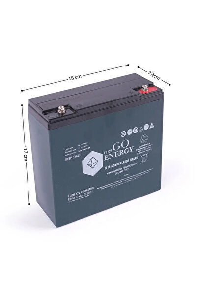 OR2GO ENERGY 12V 24Ah VRLA Jel Akü Elektrikli Bisiklet Aküsü OV Serisi Uzun Ö...