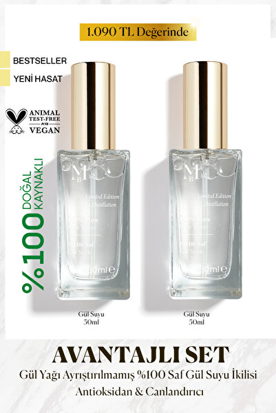 MİSBAHÇE Limited Edition Saf Gül Suyu 50 Ml 2'li Set