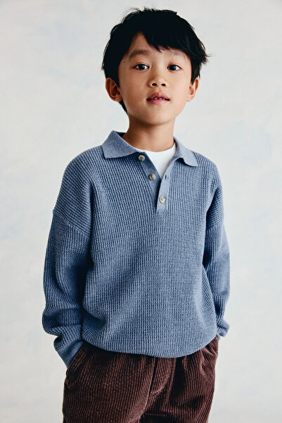 H&M Bol Kesimli ve Pamuklu Polo Kazak