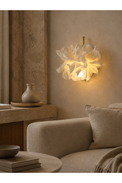 Maison Avf White Atelier Eva Design Wired Wall Lighting Sconce - Alt Parlak Gold