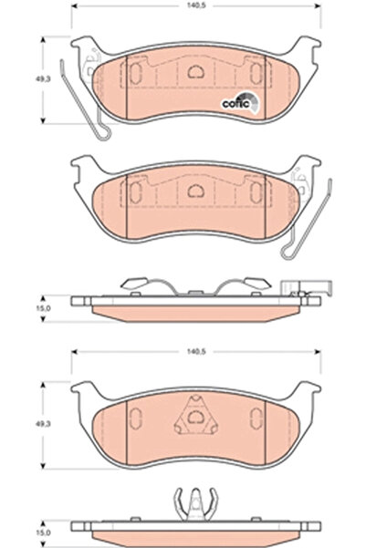 TRW Σετ τακάκια φρένων, δισκόφρενο Gdb4139 Jeep Cherokee/Wrangler II
