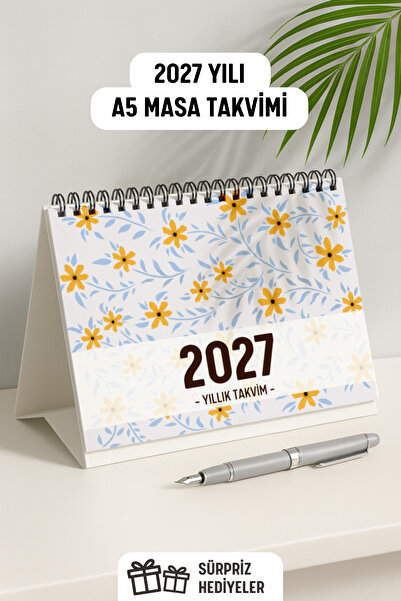 Eldesen Tasarım 2027 Masa Takvimi Spiralli A5 (21X16CM) Büyük Boy / Resmi Tat...