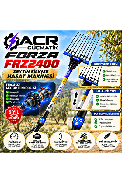 ACR GÜÇMATİK ZEYTİN SİLKME HASAT MAKİNESİ DEVİR AYARLI MAKİNESİ AKÜ ŞARJ CİHAZI DAHİL Forza FRZ2400