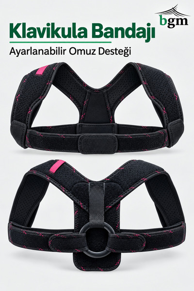 bgm Klavikula Bandajı Yüksek Kalite Clavicula Bandajı - Omuz Düşüklüğü Dik Du...