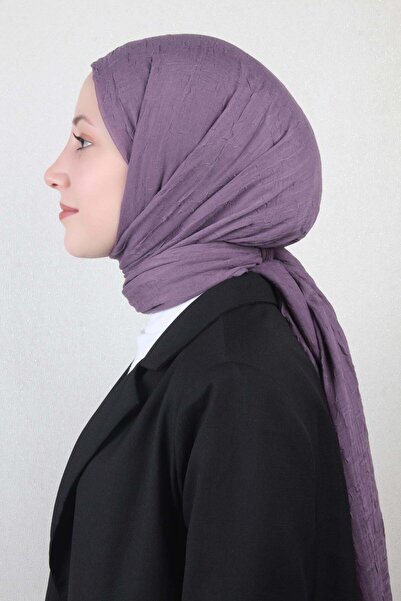 Eşarppark Bambu Kraşlı Şal 2724-84 İncir Moru