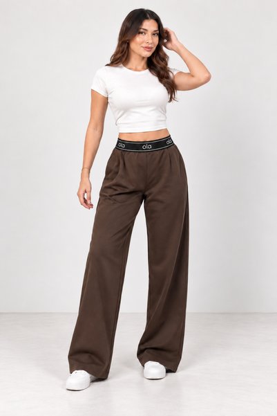 Focus Light Women's Wide Leg Baggy Sweatpants with Elastic Waist and Pockets