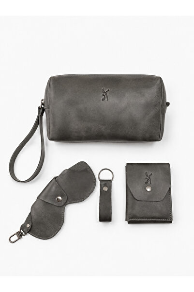 SANAT 100% Genuine Crazy Leather Minimalist 5-Piece Accessory Set: Handbag - ...