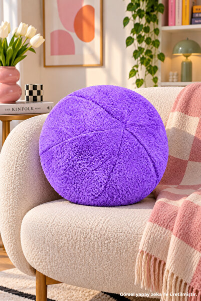Pabtex Plush Ball Pillow - Round Decorative Pillow, Soft Plush Home Decor