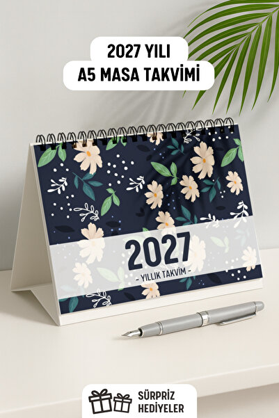 Eldesen Tasarım 2027 Masa Takvimi Spiralli A5 (21X16CM) Büyük Boy / Resmi Tat...